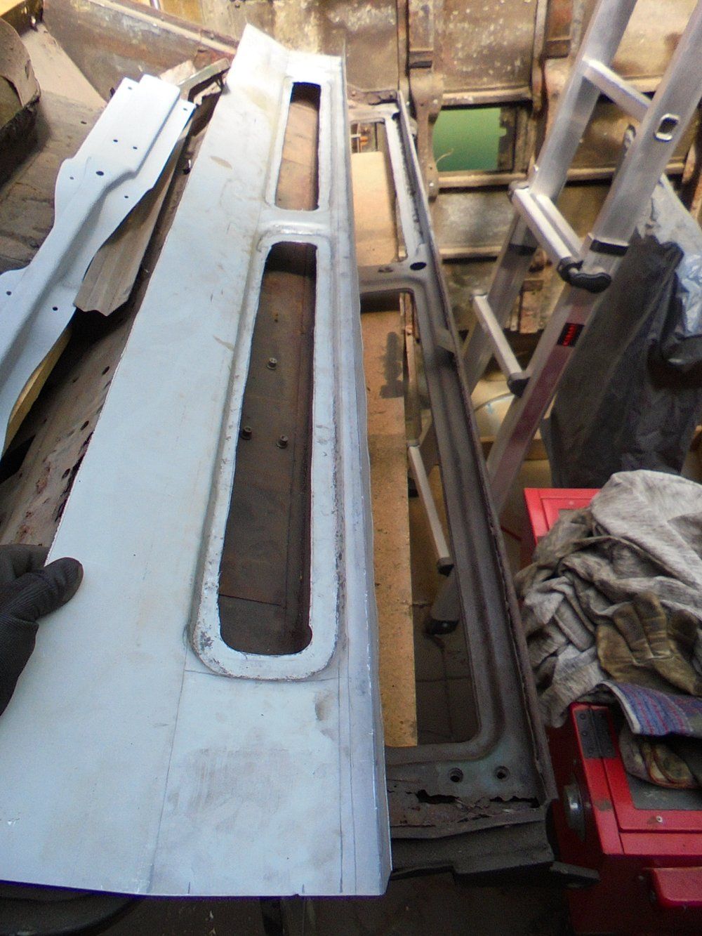 1965 series 2a station wagon bulkhead vent panel comparison so far.JPG