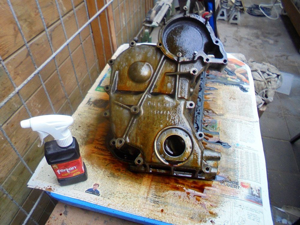 1965 series 2a station wagon engine front cover derust in fertan.JPG