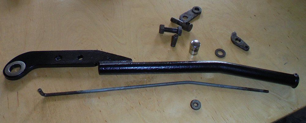 1965 series 2a station wagon hand brake lever going back together1.JPG